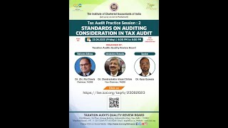 Live Webinar on “Standards On Auditing Consideration in Tax Audit”