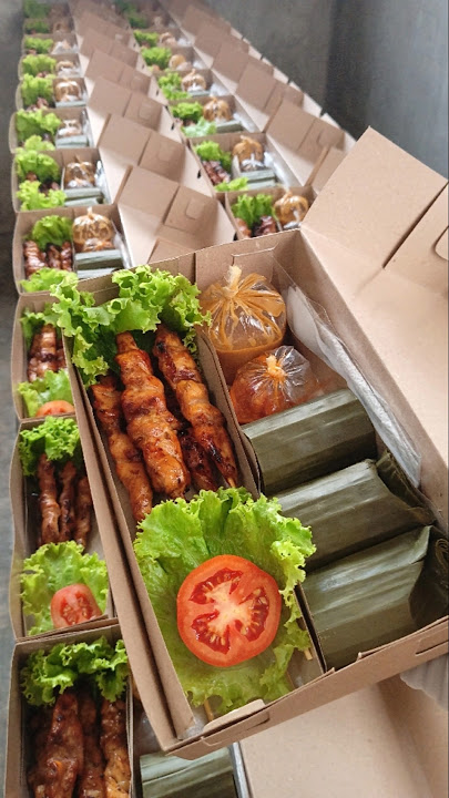 130 Kotak Lontong Sate untuk nikahan 💕 #sate #sateayam #hampers #kuliner #kediri #idejualan #makanan