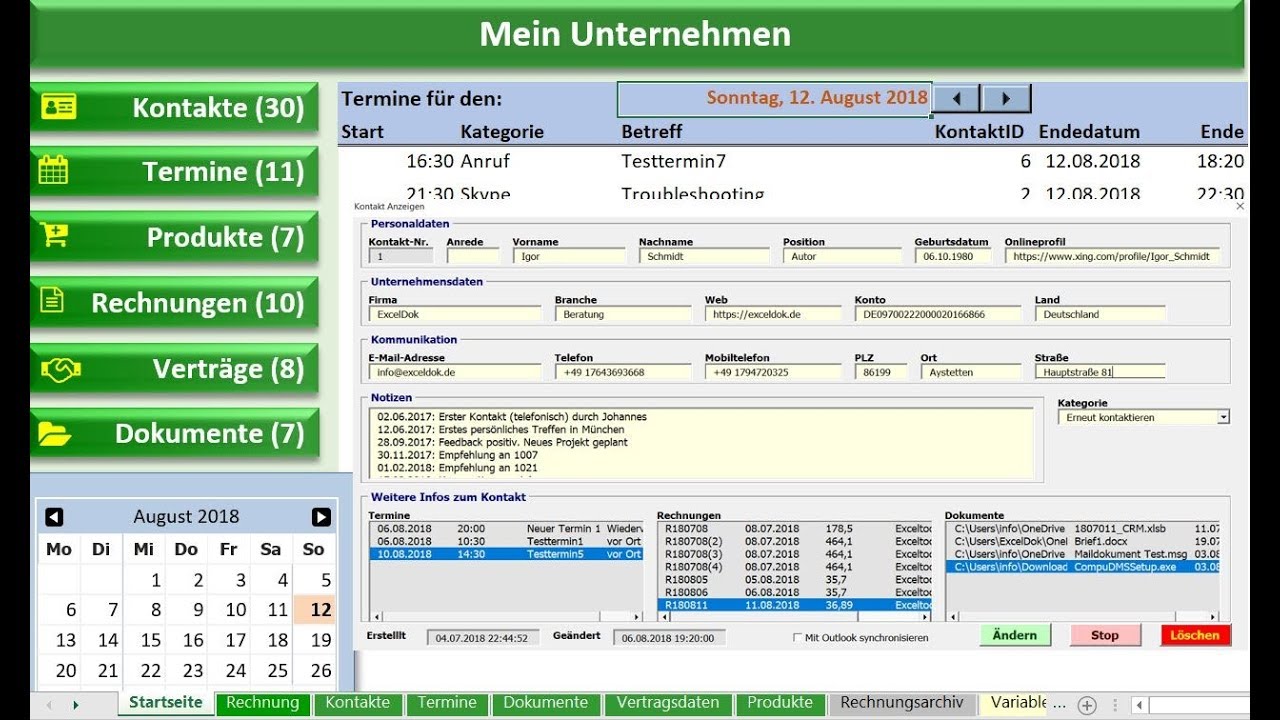  New  Excel Tool für Kleinunternehmen: Kundenverwaltung