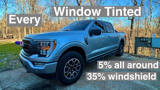 Ford F150, secrets how the pros tint windows. This covers every window including the windshield.