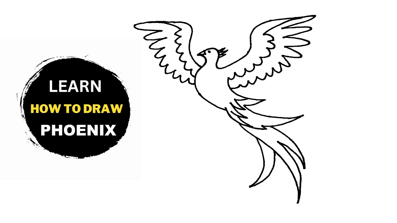 One single line drawing of luxury phoenix bird Vector Image