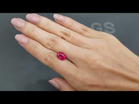 Unheated Pigeon Blood ruby in oval cut 3.54 ct, Mozambique Video  № 1