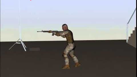 Santos virtual human GruntSim going prone