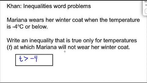 Khan: 6th Inequalities word problems
