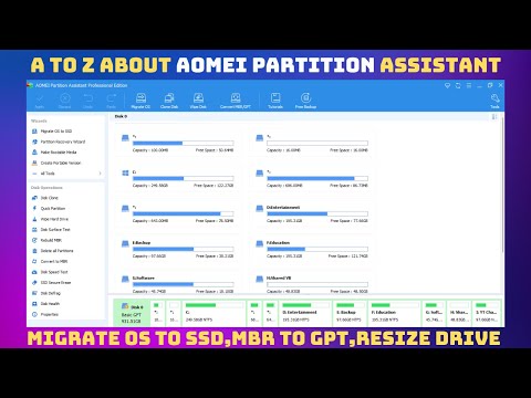 वीडियो: AOMEI पार्टिशन असिस्टेंट के साथ MBR को GPT डिस्क में कैसे बदलें