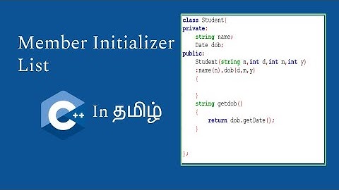 Member Initializer List in Constructors | C++ in Tamil | Logic First Tamil