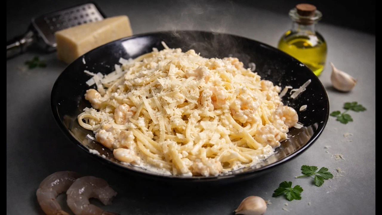 Creamy Garlic Shrimp Pasta | Easy 20-Minute Dinner Recipe