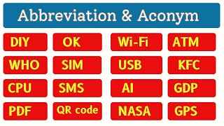 The Most Common Acronyms | Learn English | Acronyms | Abbreviation #abbreviation #acronyms