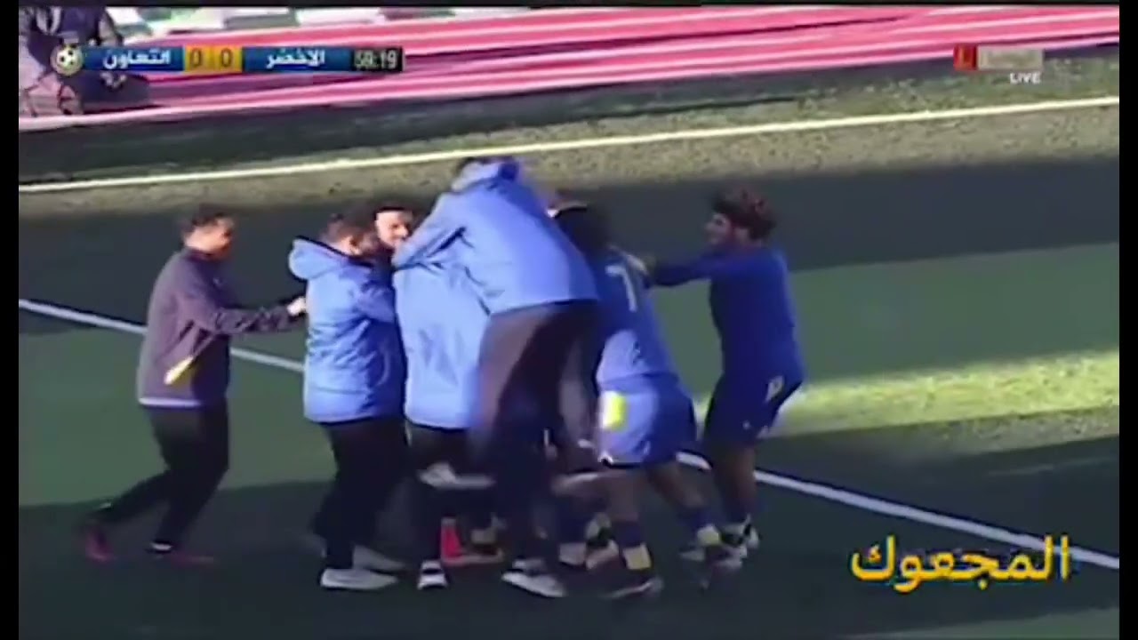 ملخص مباراة الأخضر و التعاون