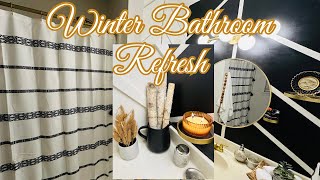 HAPPY NEW YEAR 2024|Winter Bathroom Refresh|Decorate with Me|Budget Friendly Hardware Transformation