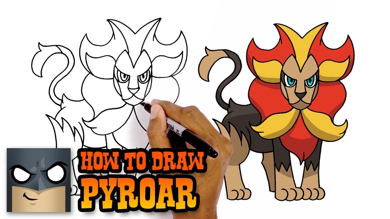 How To Draw Pokemon Pyroar Step By Step YouTube How To Draw Pokemon Pyroar Step By Step YouTube