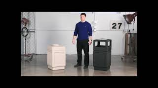 Safco Products Canmeleon Outdoor/Indoor Recessed Panel Trash Can 9475BL, Black, Decorative Fluted P