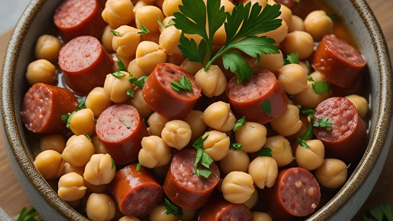 RECEITA DE GRÃO DE BICO COM LINGUIÇA CALABRESA