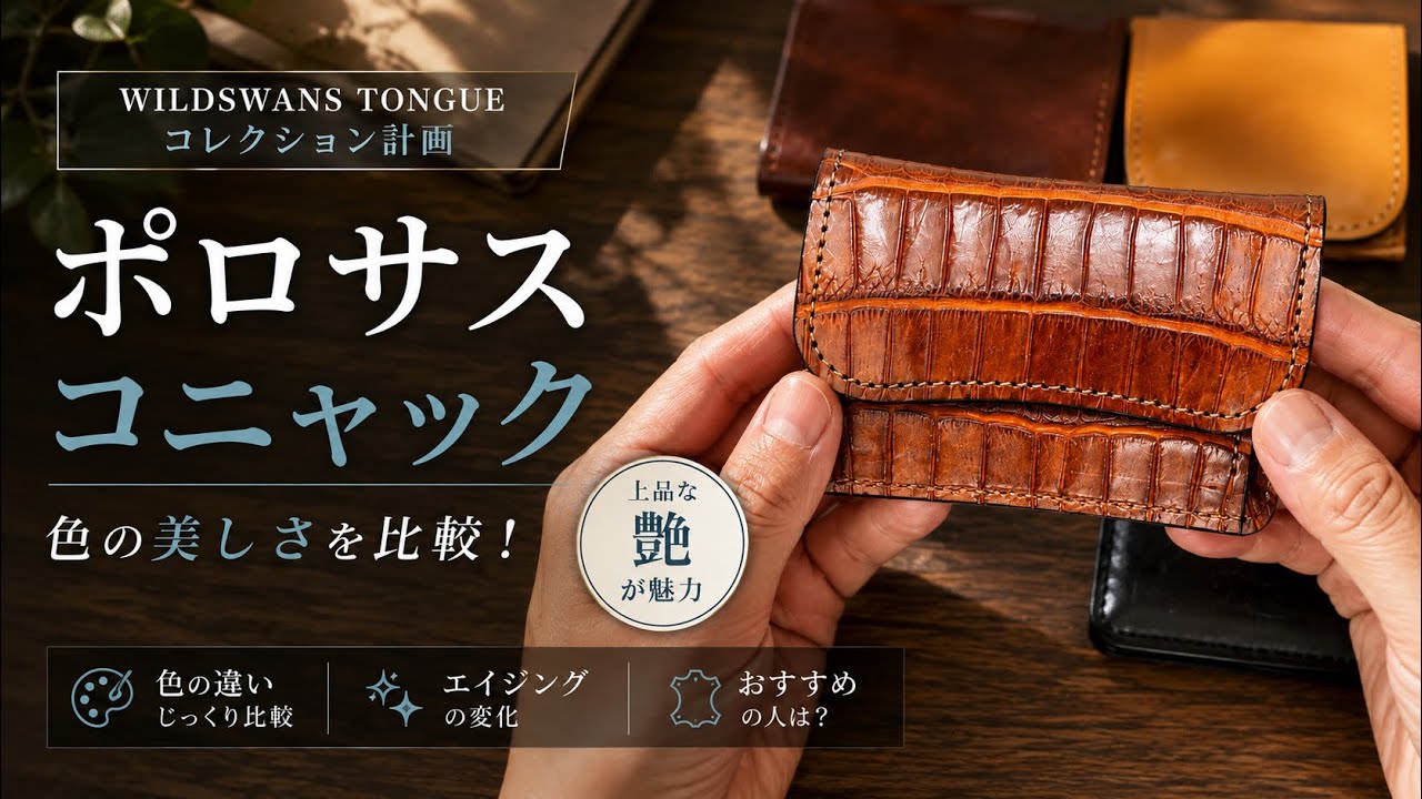 ポロサス コニャック】ワイルドスワンズ ／ タング ／スモールクロコ