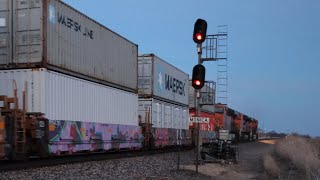 3-Engine Intermodal Train Filmed with EOS R8