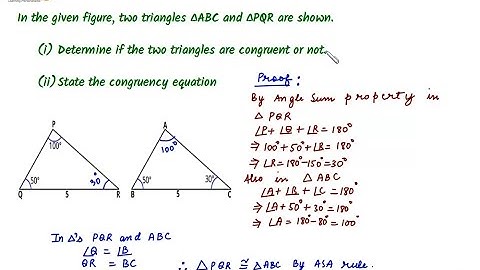 Basics of Congruence - ASA Rule -  Application Question - 1