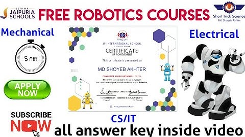 Free Robotics Courses with Free Certificate | answer key of quiz |#Short_trick_Science