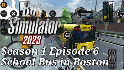 Bus Simulator 2023 - S1E6| Driving Bluebird School Bus in Boston| iOS Gaming YT