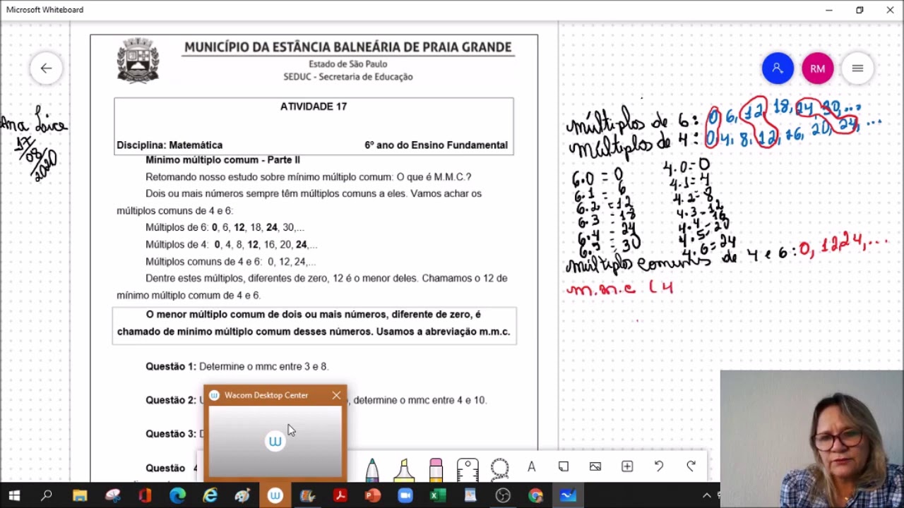 Matemática: Atividade -17 do 6º ano mínimo múltiplo comum.