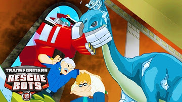Dinosaurs ATTACK! 🦖 | Transformers: Rescue Bots | Season 1 | E1+E2 | DOUBLE EPISODE