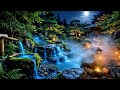 Deep Sleep in a Zen Bamboo Garden 🌙 Relaxing Water Sounds &amp; Night Ambience