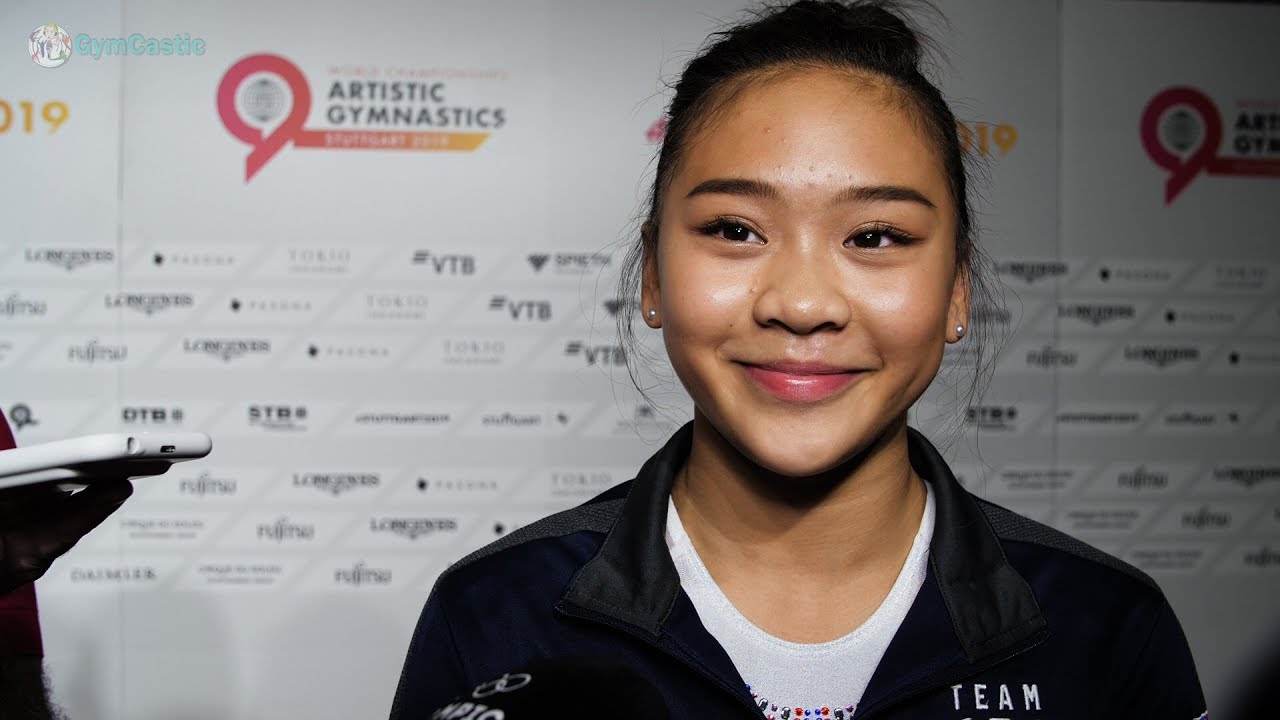Sunisa Lee (USA) Interview 2019 Worlds Stuttgart - Uneven Bars Final ...