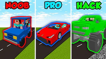 Minecraft NOOB vs. PRO vs. HACKER: FAMILY CAR CHALLENGE in Minecraft! (Animation)