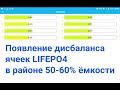 Появляется и исчезает дисбаланс lifepo4 при разряде около 50%