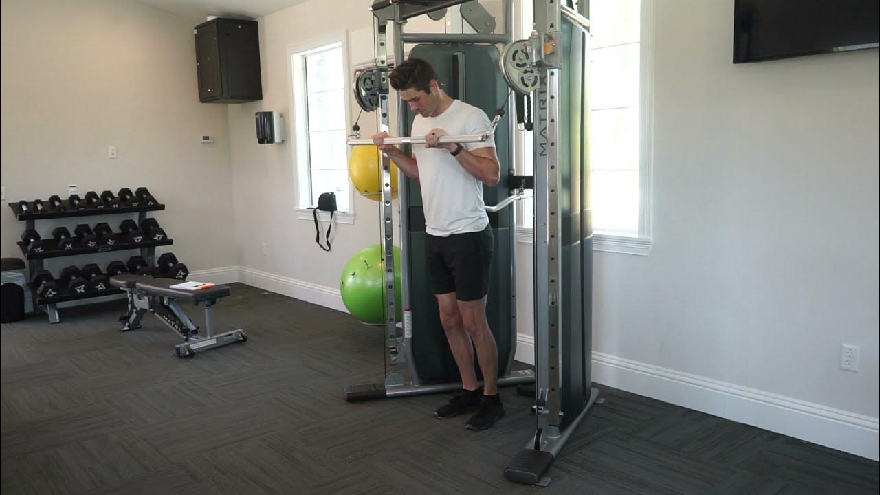 Cable Long Bar Tricep Pushdowns YouTube