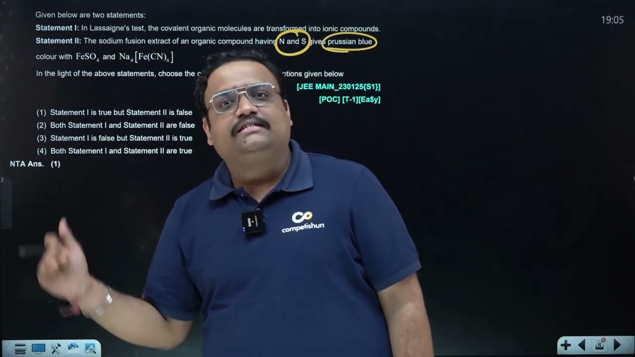 given below are two statement 23 JAN 2025 Shift-1 JEE MAIN PYQ