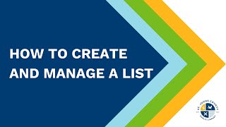 How to Create and Manage a List
