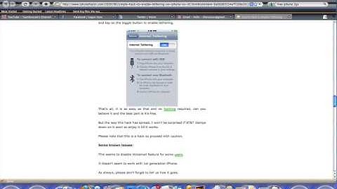 How to enable Tethering on an iPhone 3g without a computer *No Jailbreak Required*