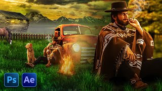 Photoshop Tutorial - How to create a manipulation poster (İn The Bosom of Nature) screenshot 3