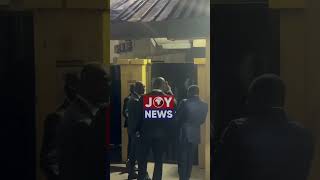 Lawyer Samuel Atta Akyea walks away visibly unhappy after being denied entry to EOCO premises