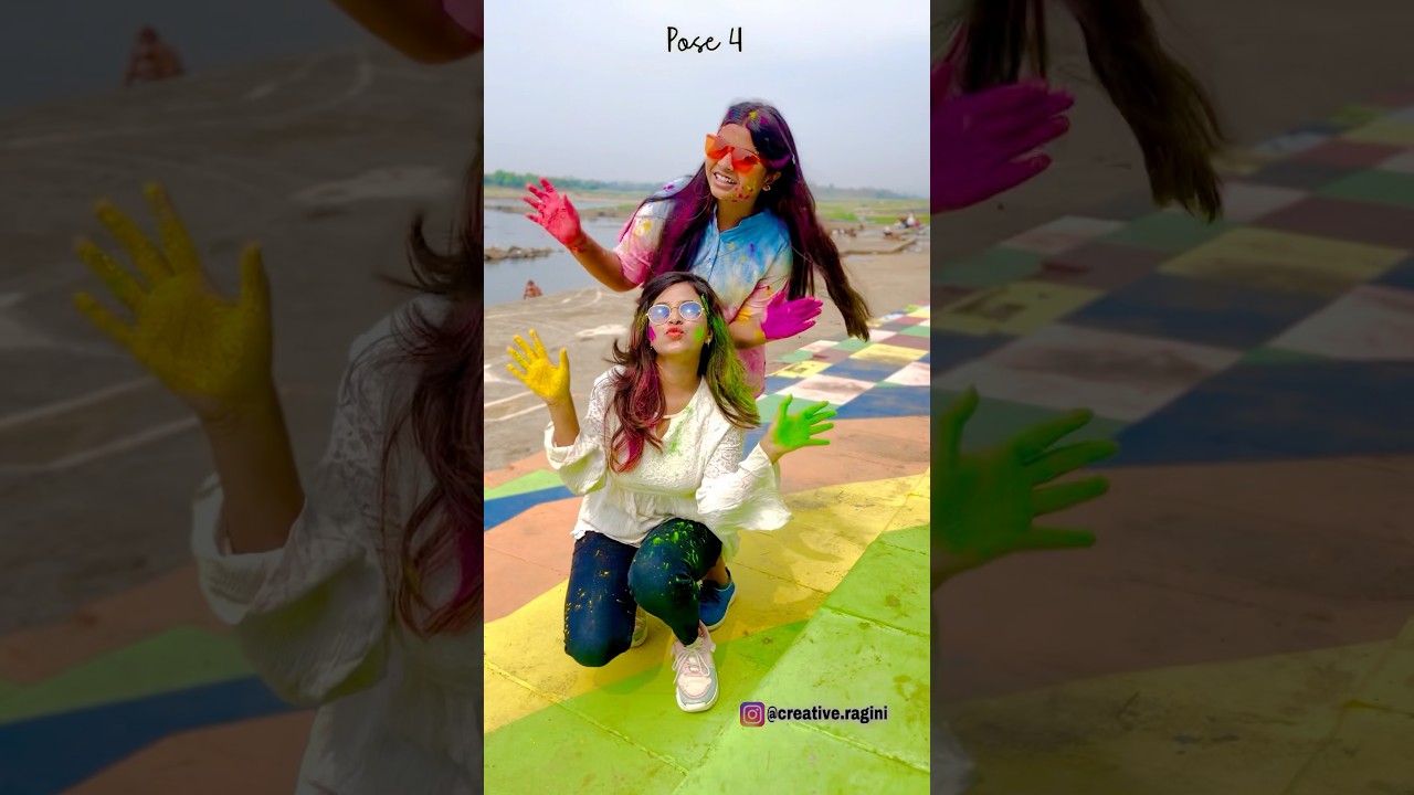 Holi Photo Poses with Sister or Best Friend 😍 