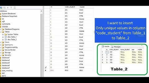 How to Insert Only unique values from one table to another in SQL Server database