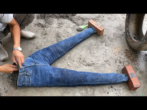 Creative Masterpiece from Cement and Jeans - Great Garden Decoration Ideas - DIY Aquarium, Waterfall