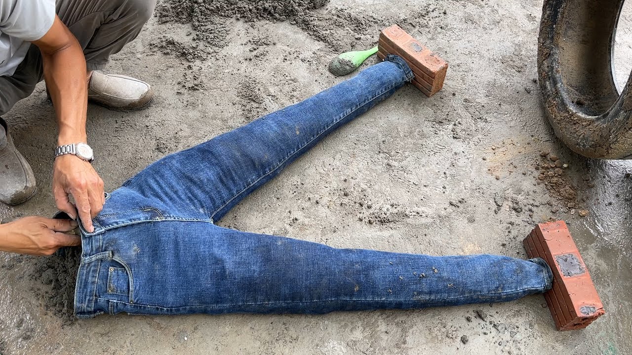 Creative Masterpiece from Cement and Jeans - Great Garden Decoration Ideas - DIY Aquarium, Waterfall