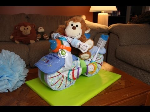 How to Make A Motorcycle Diaper Cake for Boys