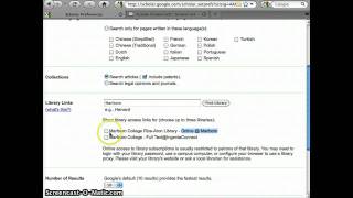 Google Scholar Preferences setup for Marlboro College