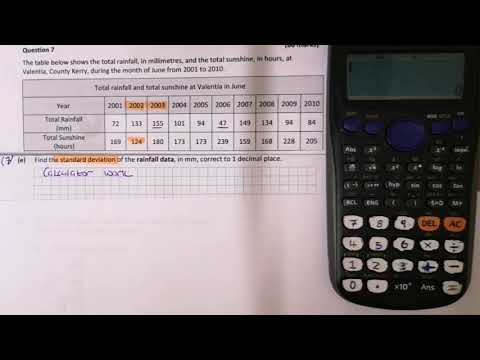 Standard Deviation 2018 Q. 7 Part (e)Leaving Cert. Ordinary Level Paper 2