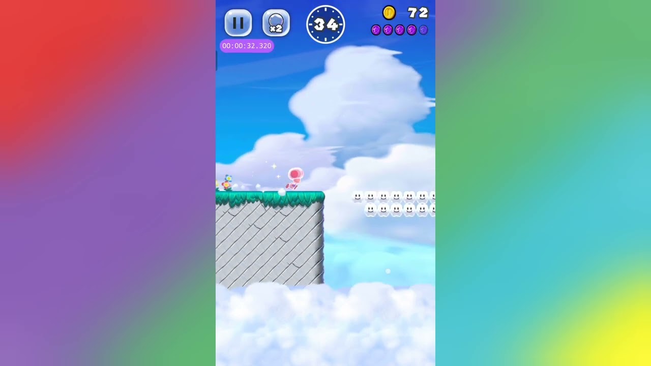 Super Mario Run | 3-2 All Purple Coins Run 46s