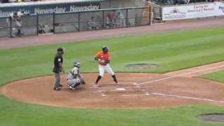 Former MLB Bill Hall HomeRun For The LongIsland Ducks 6/25/13 HD