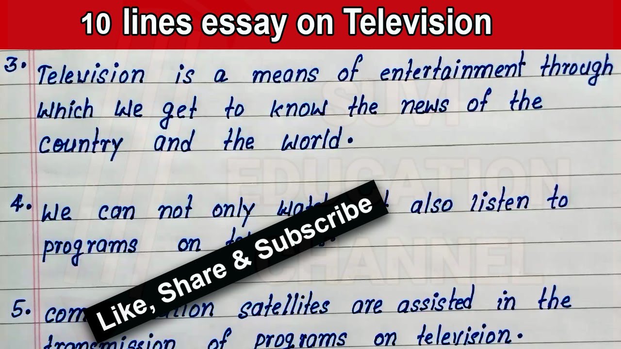 easy essay on television