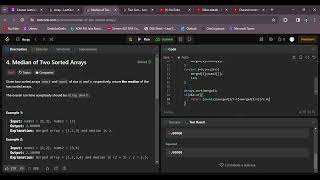 Median of Two Sorted Arrays  4 | LeetCode  - Hard Level  | solution in java