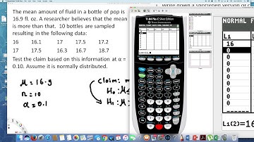 Elementary Statistics : Hypothesis Tests for a Population Mean : P Value Approach TI 83 84 #3