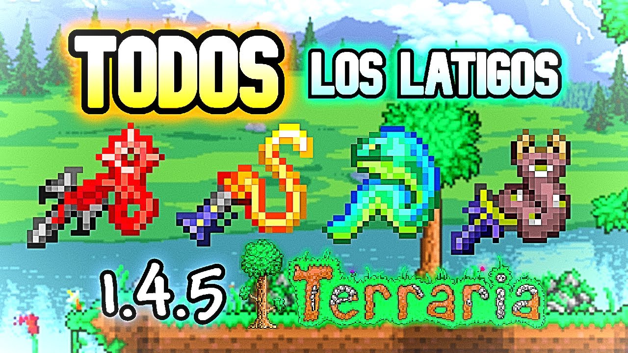 TODOS Los ✨ Latigos De 1.4.5 🌳 Terraria y Como Conseguirlos