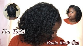 Flat Twist Bantu Knot Out on Natural Hair |LOC Method|