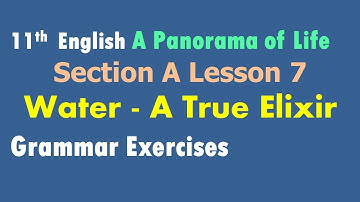 11th English Lesson 7 Water - A True Elixir Grammar Exercises