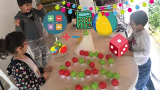 Matematik ve oyun bir arada ➕➖ 🎉 Toplama çıkarma yaparak en sona topunu yerleştiren kazanıyor 🟢🔴 screenshot 2